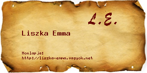 Liszka Emma névjegykártya